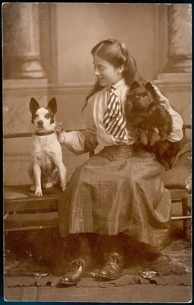 Kathleens Two Dogs. Kathleen Ellis Richards with her two dogs