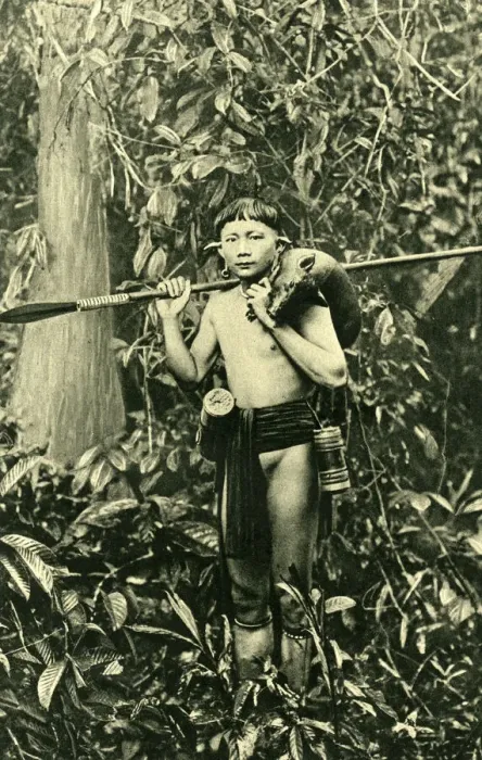 Framed Print : Kayan man with piglet and blowpipe, Borneo, SE Asia Framed Print : Kayan man with piglet and blowpipe, Borneo, SE Asia