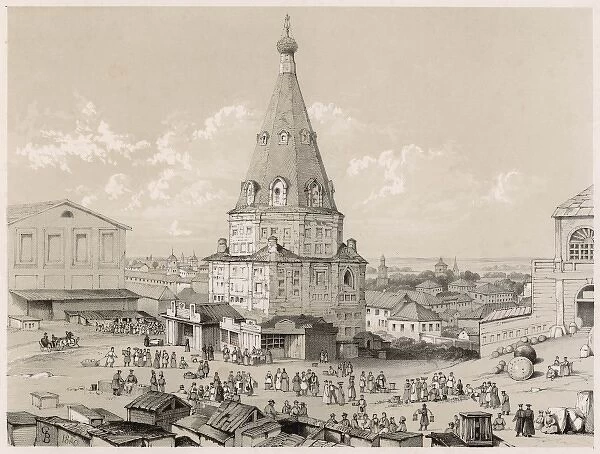 KAZAN - 1. The market-place with its distinctive tower