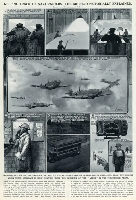 Framed Print : Keeping track of German raiders by G. H. Davis Framed Print : Keeping track of German raiders by G. H. Davis