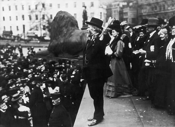 Keir Hardie at a suffragette meeting