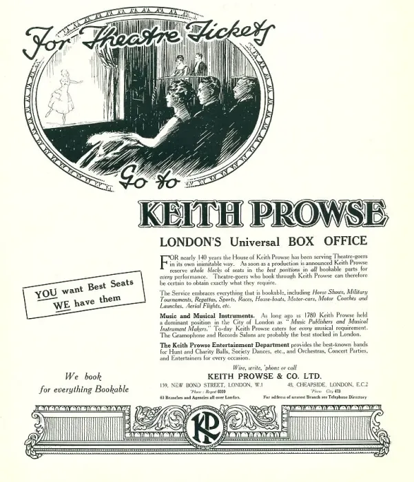 Framed Print : Keith Prowse Advertisement Framed Print : Keith Prowse Advertisement