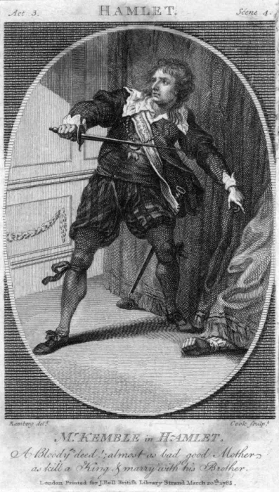 Framed Print : Kemble as Hamlet - 2 Framed Print : Kemble as Hamlet - 2