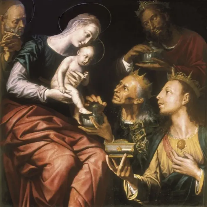 Framed Print : Kempeneer, Pieter de (1503-1580). Adoration of Framed Print : Kempeneer, Pieter de (1503-1580). Adoration of