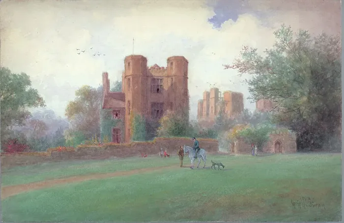 Framed Print : Kenilworth Castle Landscape scene England Watercolour Framed Print : Kenilworth Castle Landscape scene England Watercolour