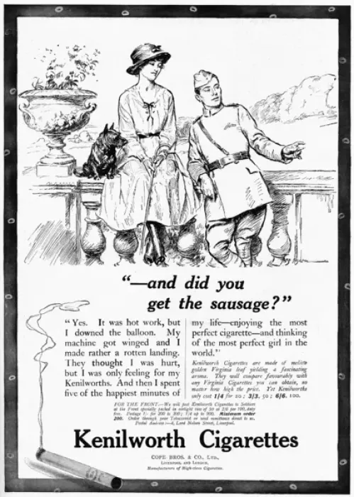 Framed Print : Kenilworth cigarettes advertisement, WW1 Framed Print : Kenilworth cigarettes advertisement, WW1