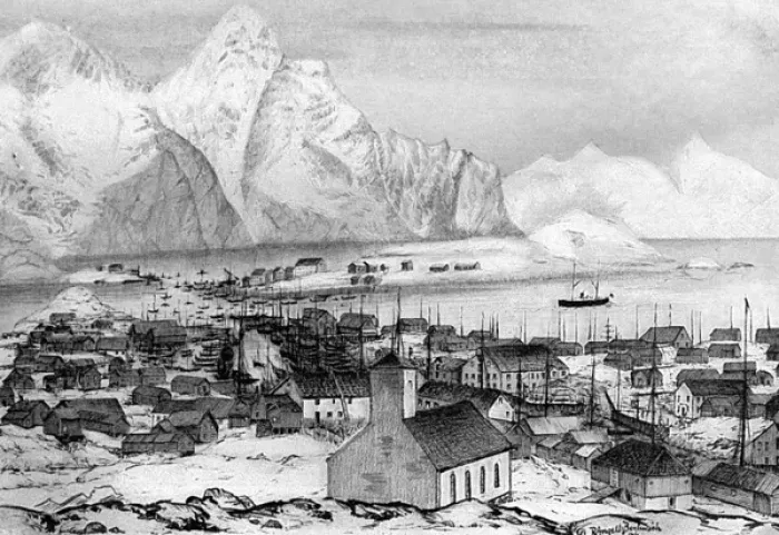 Framed Print : Kenningsvaer, Lofoten Islands, Norway 1896 Framed Print : Kenningsvaer, Lofoten Islands, Norway 1896
