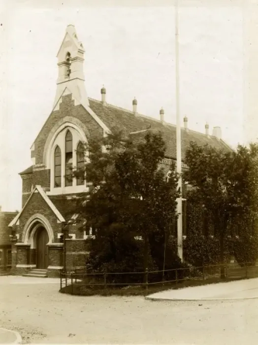 Framed Print : Kensington & Chelsea District School, chapel exterior Framed Print : Kensington & Chelsea District School, chapel exterior