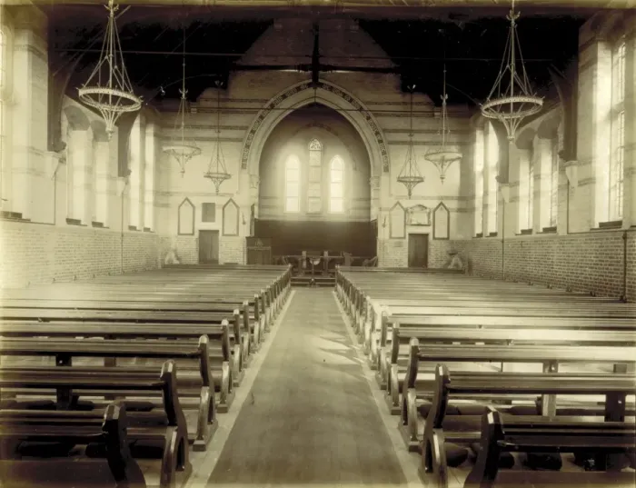 Framed Print : Kensington & Chelsea District School, chapel interior Framed Print : Kensington & Chelsea District School, chapel interior