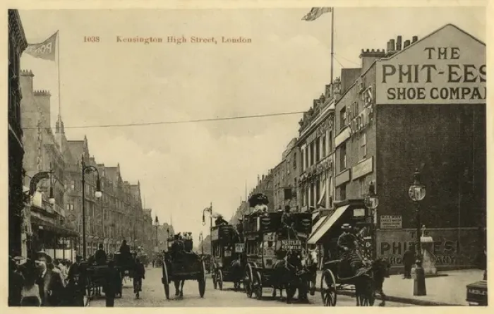 Framed Print : Kensington High Street, London Framed Print : Kensington High Street, London