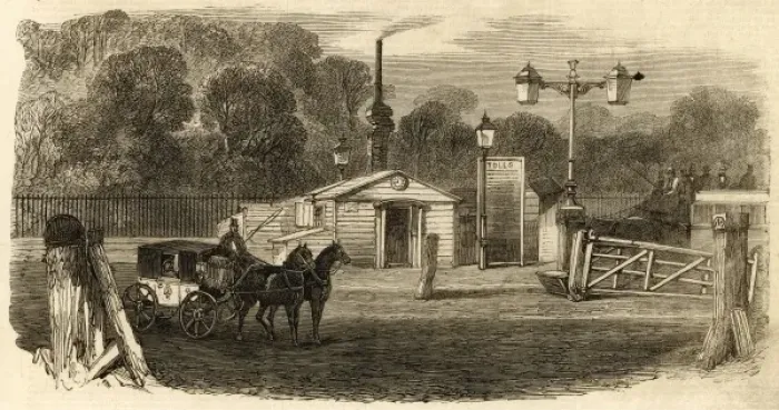 Framed Print : Kensington Toll Gate, London, c. 1864 Framed Print : Kensington Toll Gate, London, c. 1864