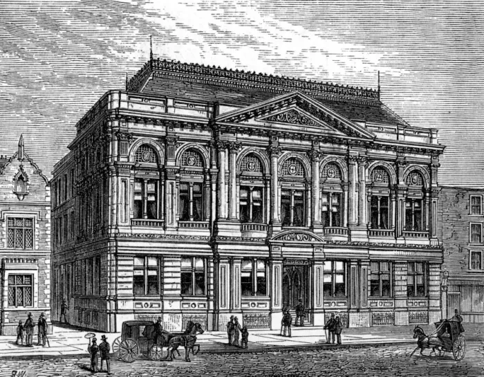 Framed Print : Kensington Townhall, London, 1880 Framed Print : Kensington Townhall, London, 1880