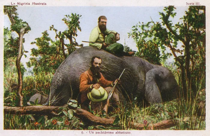 Framed Print : Kenya - East Africa - Two Italian Elephant Hunters Framed Print : Kenya - East Africa - Two Italian Elephant Hunters