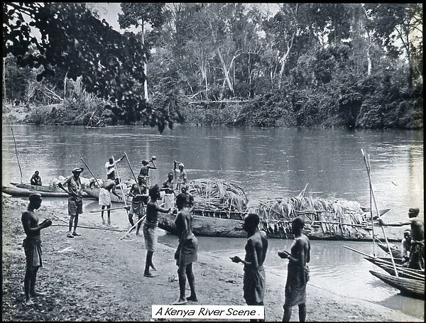 Kenya - Natives with River Boats