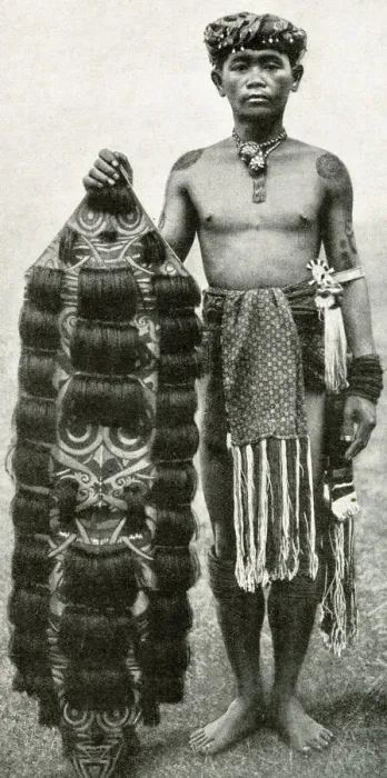 Framed Print : Kenyah man with his shield, Borneo, SE Asia Framed Print : Kenyah man with his shield, Borneo, SE Asia
