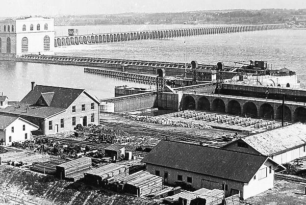 Keokuk Dam Iowa USA early 1900s