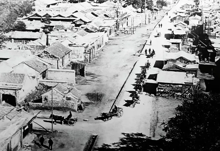 Framed Print : Ketteler Street, Beijing, China, early 1900s Framed Print : Ketteler Street, Beijing, China, early 1900s