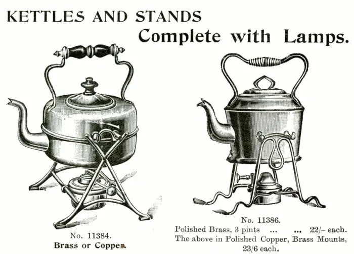 Framed Print : Kettles and stands, complete with heating lamps Framed Print : Kettles and stands, complete with heating lamps