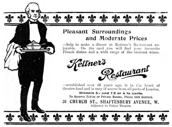 Framed Print : Kettners advertisement, 1907 Framed Print : Kettners advertisement, 1907