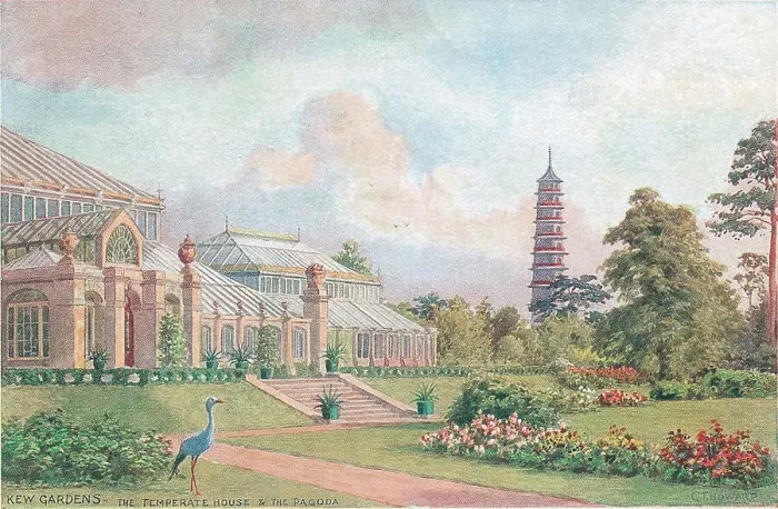 Framed Print : Kew Gardens, The Temperate House and the Pagoda, London Framed Print : Kew Gardens, The Temperate House and the Pagoda, London