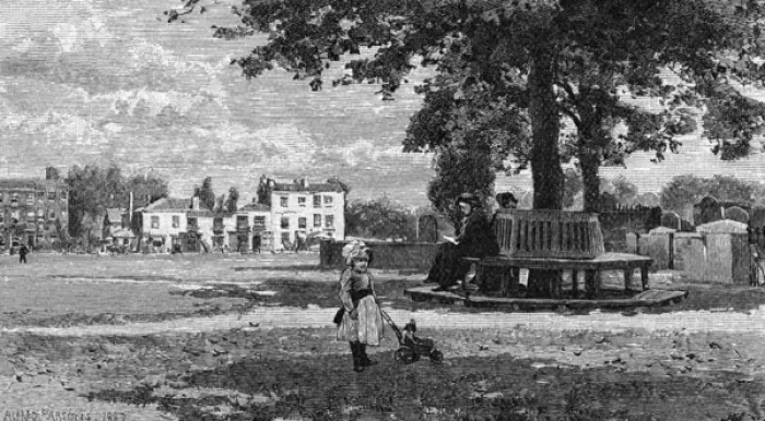 Framed Print : KEW GREEN. Kew Green Date: 1884 Framed Print : KEW GREEN. Kew Green Date: 1884