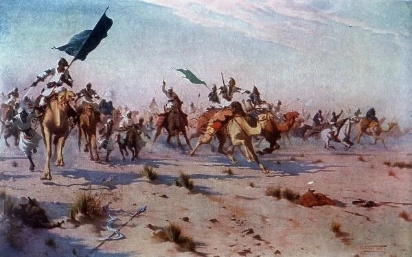 Khalifas Flight. After the battle of OMDURMAN, the defeated Khalifa flees the battlefield