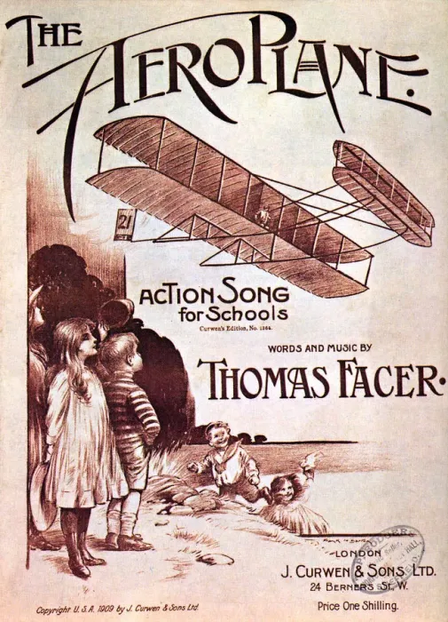 Framed Print : Kids Watching Aeroplane Date: 1909 Framed Print : Kids Watching Aeroplane Date: 1909