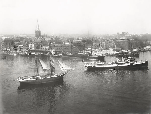 Kiel, Germany, with boats and ships on the water