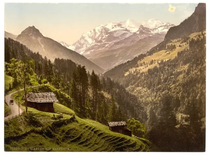 Framed Print : Kienthal and Alpine hut, Bernese Oberland, Switzerland Framed Print : Kienthal and Alpine hut, Bernese Oberland, Switzerland