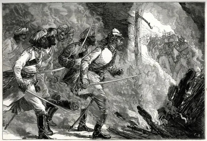 Framed Print : Kieutenant William Alexander Kerrs successful attack on rebels at Kolhapur Framed Print : Kieutenant William Alexander Kerrs successful attack on rebels at Kolhapur
