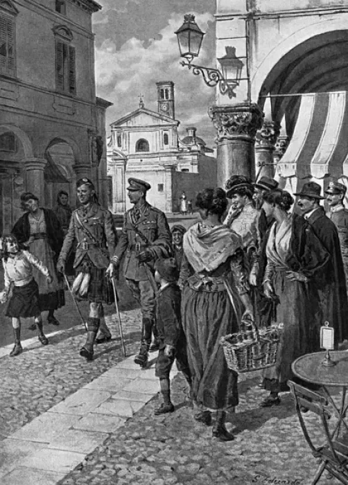 Framed Print : The Kilt in Italy by WW1 Framed Print : The Kilt in Italy by WW1