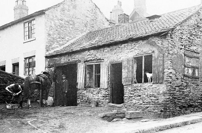 Framed Print : Kimberworth Old Smithy early 1900s Framed Print : Kimberworth Old Smithy early 1900s
