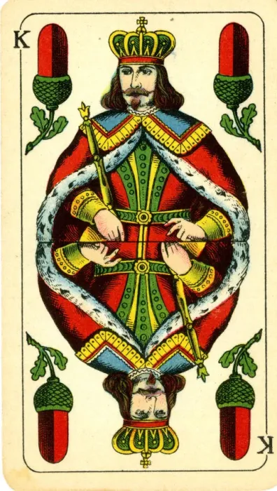 Framed Print : King of Acorns, German Playing Card Framed Print : King of Acorns, German Playing Card