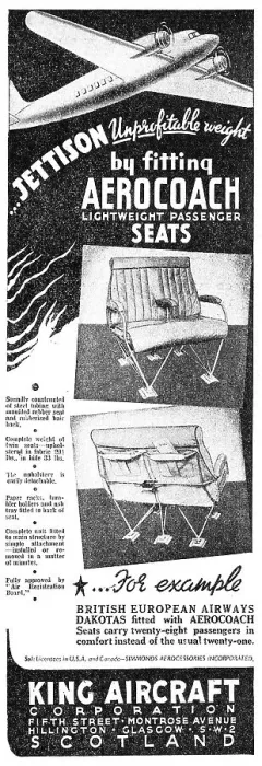 Framed Print : King Aircraft Corporation - Aerocoach Aircraft Seats. 1949 Framed Print : King Aircraft Corporation - Aerocoach Aircraft Seats. 1949