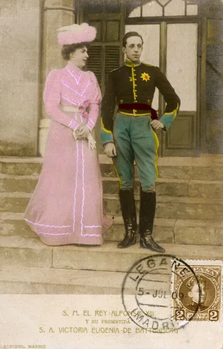 Framed Print : King Alfonso XIII of Spain and his fiancee, later consort Framed Print : King Alfonso XIII of Spain and his fiancee, later consort