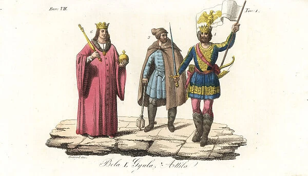 King Bela I of Hungary, Gyula, and Attila the Hun
