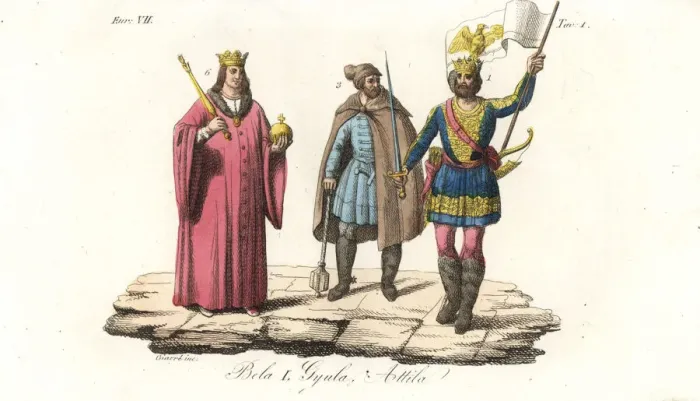Framed Print : King Bela I of Hungary, Gyula, and Attila the Hun Framed Print : King Bela I of Hungary, Gyula, and Attila the Hun