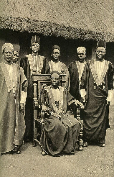 King of Bunyoro and chiefs, Western Uganda, East Africa