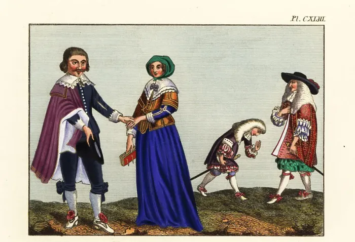 Framed Print : King Charles II and courtier, 17th century Framed Print : King Charles II and courtier, 17th century