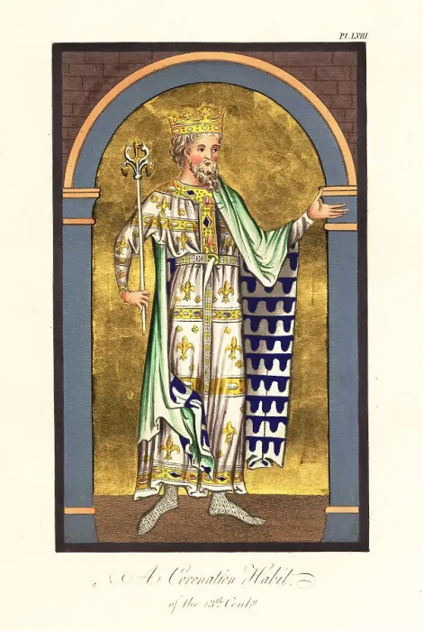 Framed Print : King in coronation habit, 13th century Framed Print : King in coronation habit, 13th century