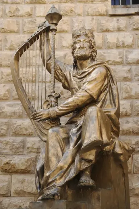 Framed Print : King David of Israel (C. 1040-970 BC) playing the harp. Stat Framed Print : King David of Israel (C. 1040-970 BC) playing the harp. Stat