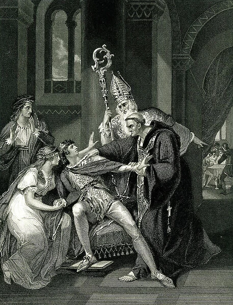 King Eadwig and Queen Aelfgifu, marriage annulled by Dunstan