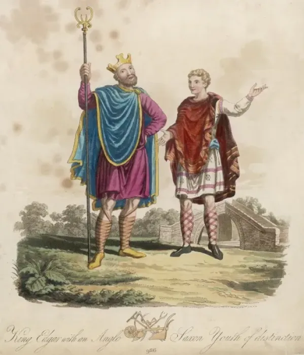 Framed Print : King Edgar I with attendant Framed Print : King Edgar I with attendant