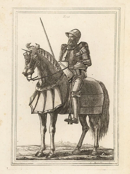 King Edward III in suit of armour on horseback