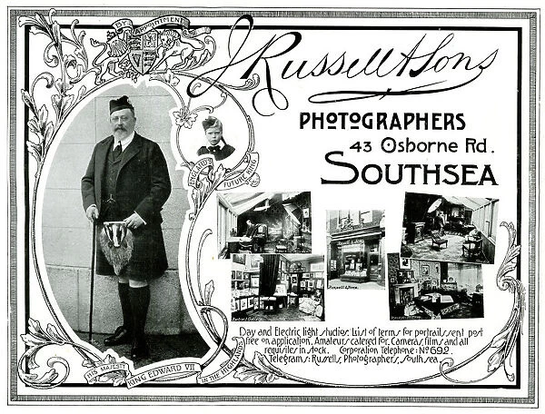 King Edward VII advert - J. Russell, Photographer, Southsea