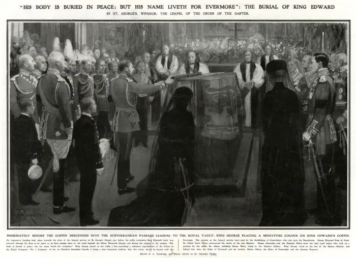 Framed Print : King Edward VII burial in St. George s, Windsor 1910 Framed Print : King Edward VII burial in St. George s, Windsor 1910