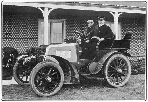 King Edward VII in his motor car