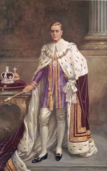 King Edward VIII in his coronation robes (Print #14111392). Cards