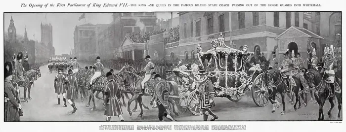 Framed Print : King Edward's First Opening of Parliament 1901 Framed Print : King Edward's First Opening of Parliament 1901