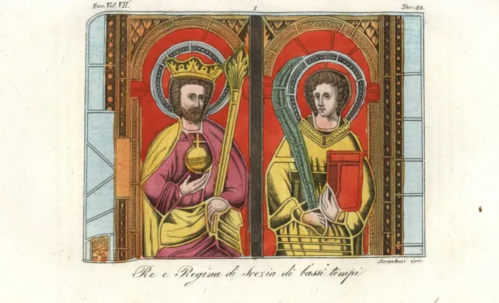 Framed Print : King Eric IX the Saint of Sweden and his consort Framed Print : King Eric IX the Saint of Sweden and his consort